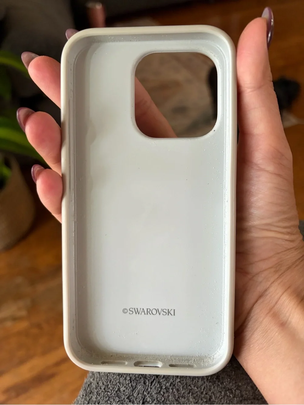 Swarovski High Smartphone Case for iPhone 15 Pro, silver tone crystals